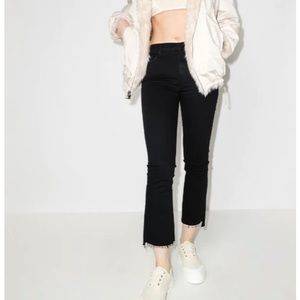MOTHER Black Cropped Ankle Jeans